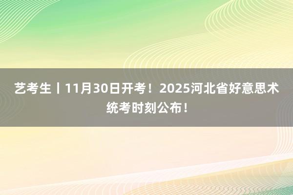艺考生丨11月30日开考！2025河北省好意思术统考时刻公布！