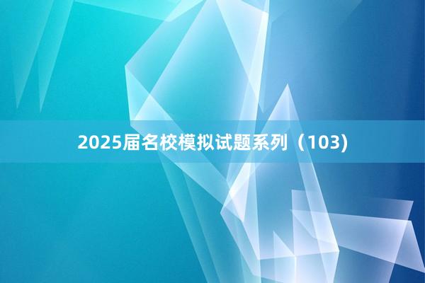 2025届名校模拟试题系列（103)