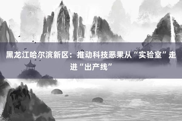 黑龙江哈尔滨新区：推动科技恶果从“实验室”走进“出产线”