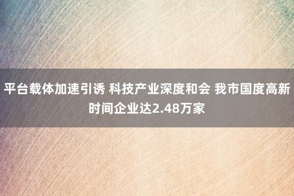 平台载体加速引诱 科技产业深度和会 我市国度高新时间企业达2.48万家