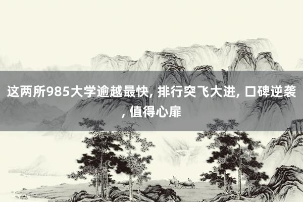这两所985大学逾越最快, 排行突飞大进, 口碑逆袭, 值得心扉