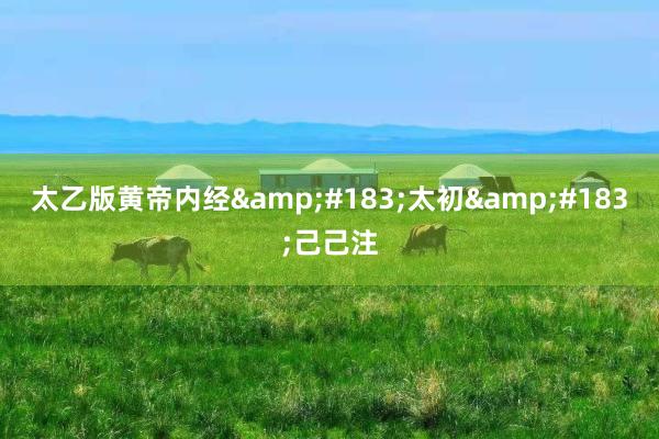 太乙版黄帝内经&#183;太初&#183;己己注