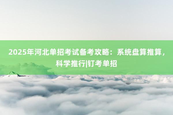 2025年河北单招考试备考攻略：系统盘算推算，科学推行|钉考单招