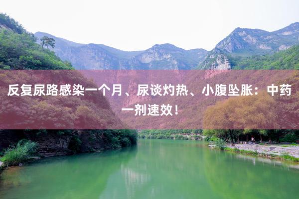 反复尿路感染一个月、尿谈灼热、小腹坠胀：中药一剂速效！